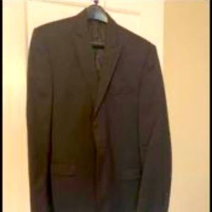 Calvin Klein Mens Charcoal Suit 38L, 34 W pants